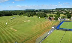 Sports ground aerial view